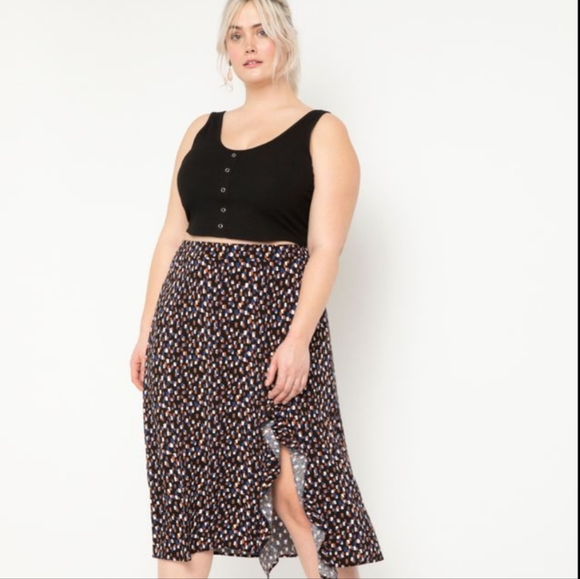 Eloquii Dresses & Skirts - Eloquii Soft Midi Skirt with Ruffle